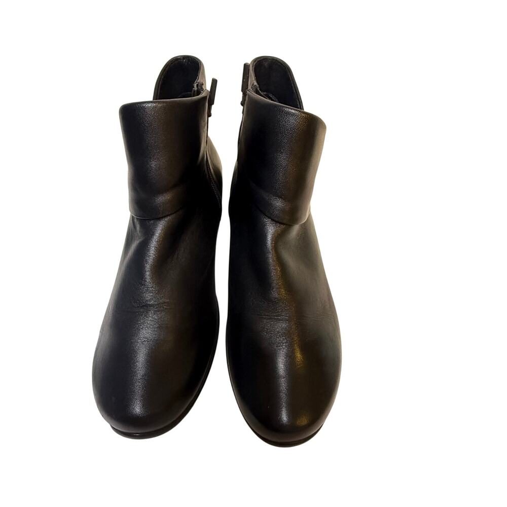 Dansko Balance Black Leather Ankle Boots Side Zip Comfort Booties Size 41